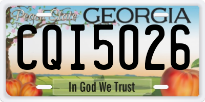 GA license plate CQI5026
