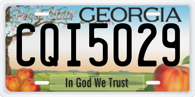 GA license plate CQI5029