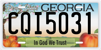 GA license plate CQI5031