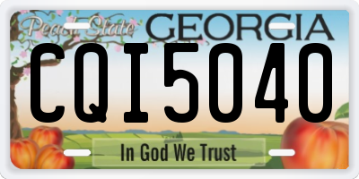 GA license plate CQI5040
