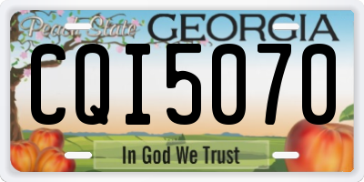 GA license plate CQI5070