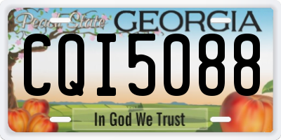 GA license plate CQI5088