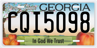 GA license plate CQI5098
