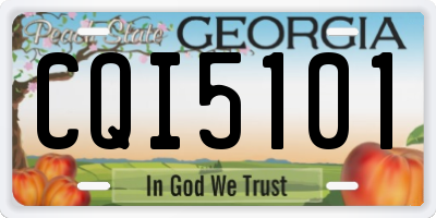 GA license plate CQI5101