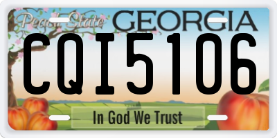 GA license plate CQI5106