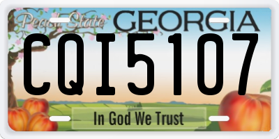 GA license plate CQI5107