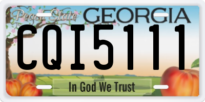 GA license plate CQI5111