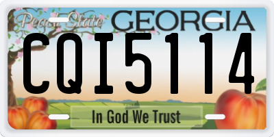 GA license plate CQI5114