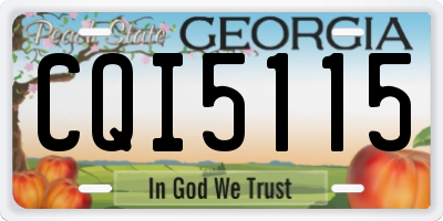 GA license plate CQI5115