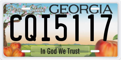 GA license plate CQI5117