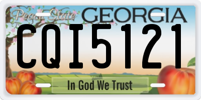 GA license plate CQI5121