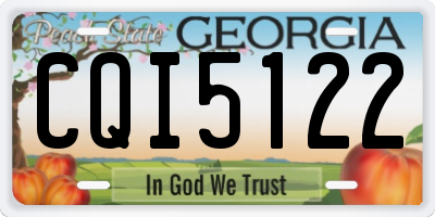 GA license plate CQI5122