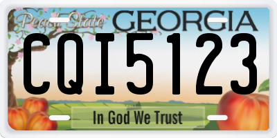 GA license plate CQI5123