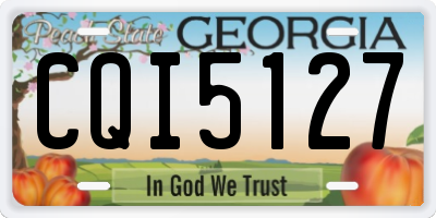 GA license plate CQI5127