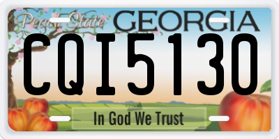 GA license plate CQI5130