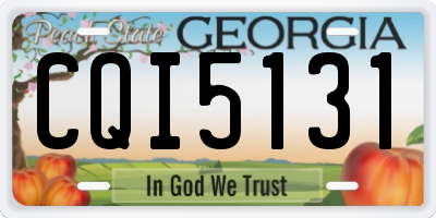 GA license plate CQI5131