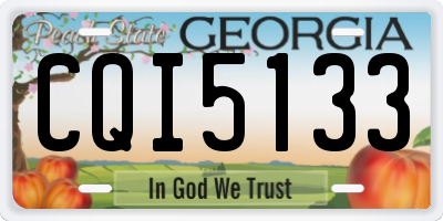 GA license plate CQI5133