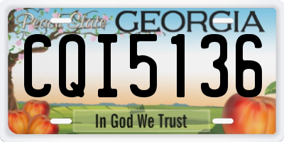 GA license plate CQI5136