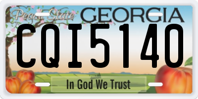 GA license plate CQI5140
