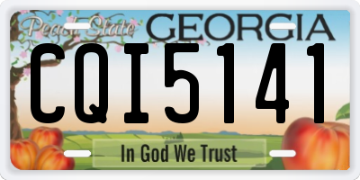 GA license plate CQI5141