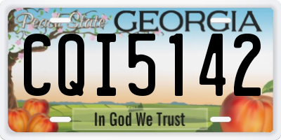 GA license plate CQI5142