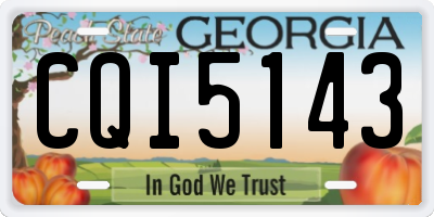 GA license plate CQI5143