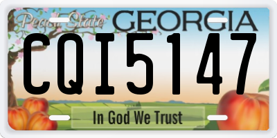 GA license plate CQI5147