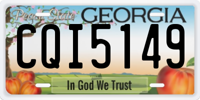 GA license plate CQI5149