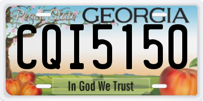 GA license plate CQI5150