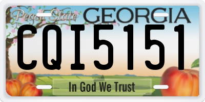 GA license plate CQI5151