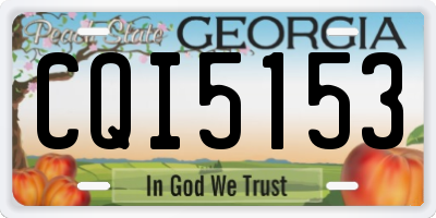 GA license plate CQI5153