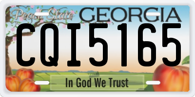 GA license plate CQI5165