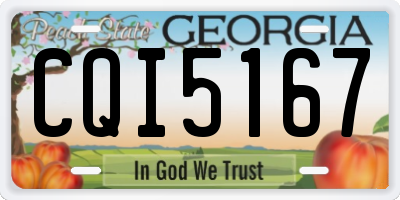 GA license plate CQI5167