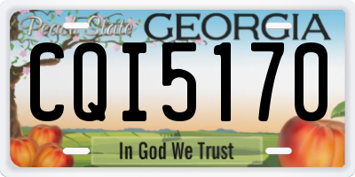 GA license plate CQI5170