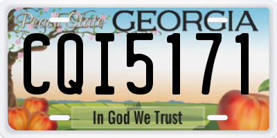 GA license plate CQI5171