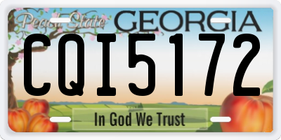 GA license plate CQI5172