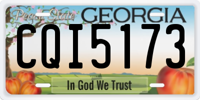 GA license plate CQI5173