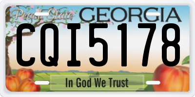 GA license plate CQI5178