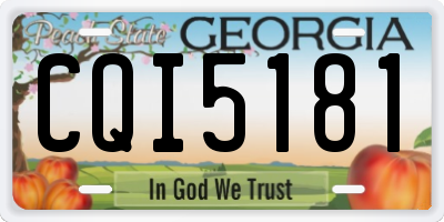 GA license plate CQI5181