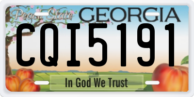GA license plate CQI5191