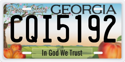 GA license plate CQI5192