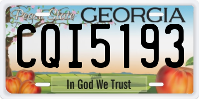 GA license plate CQI5193