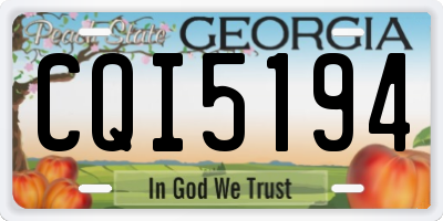 GA license plate CQI5194