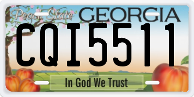 GA license plate CQI5511