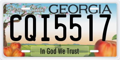 GA license plate CQI5517
