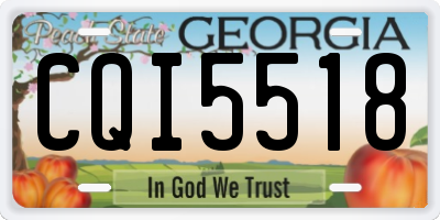 GA license plate CQI5518