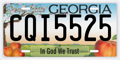 GA license plate CQI5525