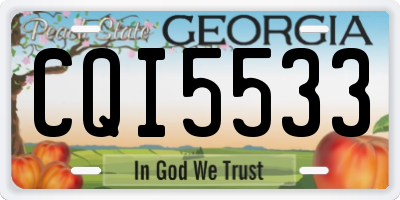 GA license plate CQI5533