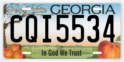 GA license plate CQI5534