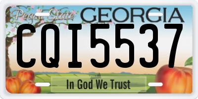 GA license plate CQI5537